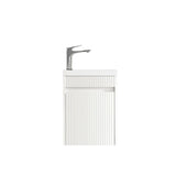 Mini Ensuite 400mm Matte White Wall Hung Vanity with Basin - Fluted