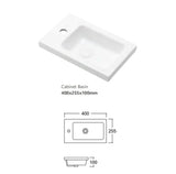 Mini Ensuite 400mm Matte White Wall Hung Vanity Fluted Basin