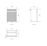 Mini Ensuite 400mm Matte White Wall Hung Vanity with Basin - Fluted drawing