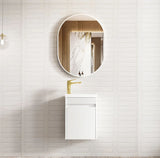 Mini Ensuite 400mm Matte White Wall Hung Vanity with Basin - Fluted