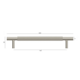 Nord Brushed Nickel Handle 200mm measurement details
