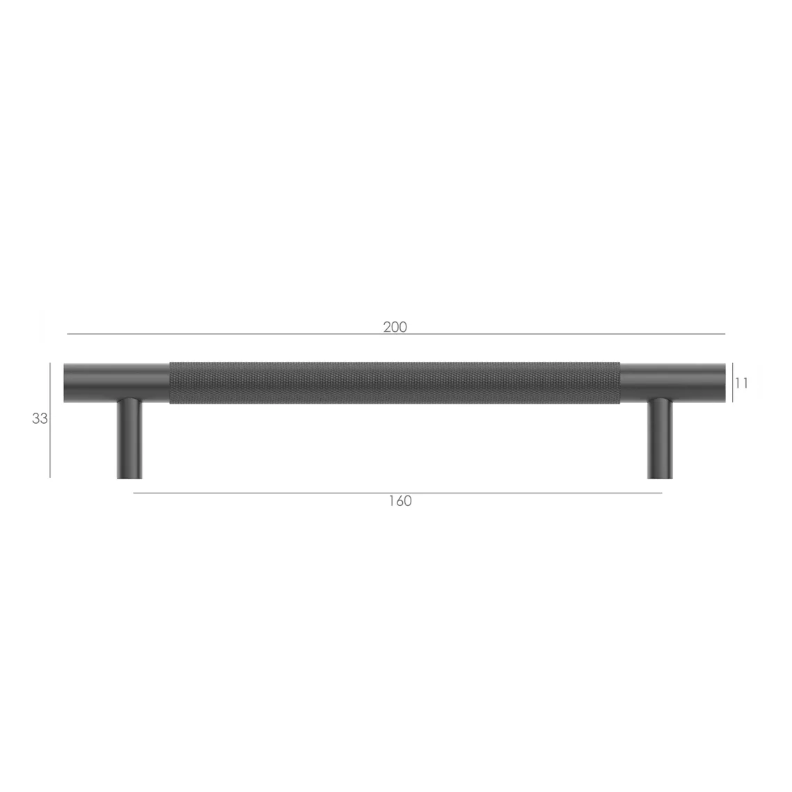 Nord Gunmetal Handle 200mm measurement details
