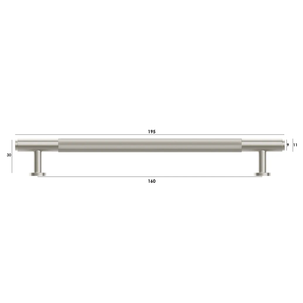 Soho Brushed Nickel Handle 195mm measurement details