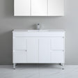 polar vanity with side drawers with grey background