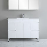 polar vanity with side drawers with grey background
