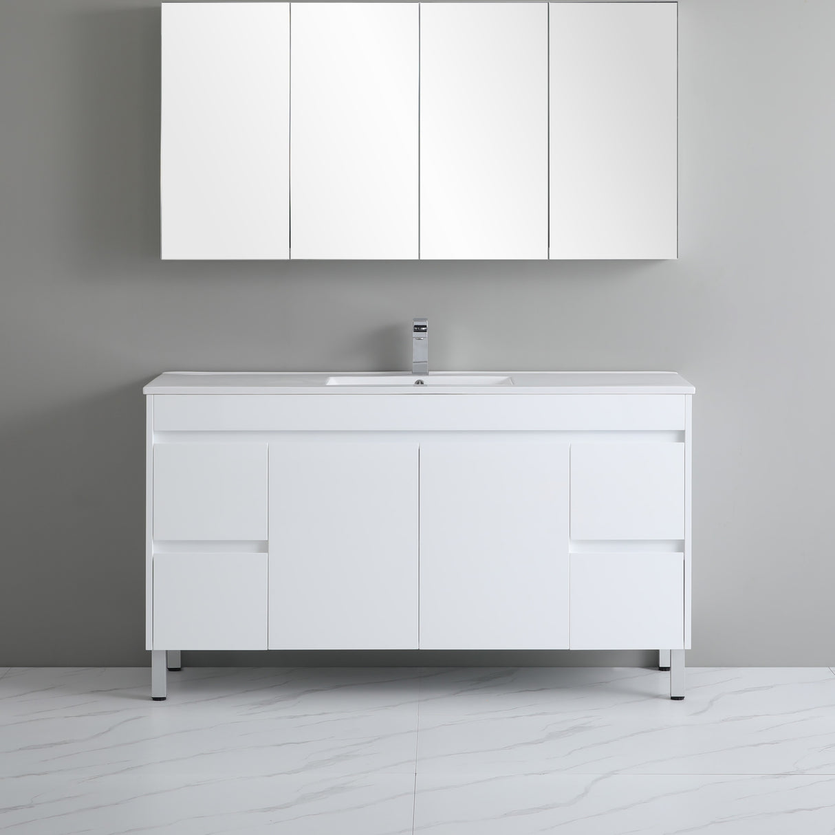 polar vanity 1500mm free standing single bowl
