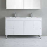double bowl white 1500mm polar free standing vanity