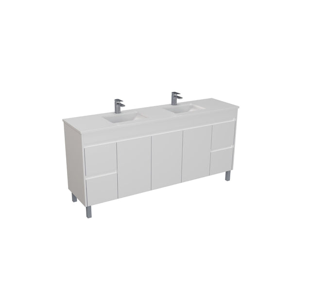 double bowl 1800mm polar white vanity free standing vanity