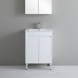 polar 600mm white vanity with grey background