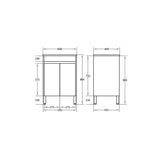 drawing polar 600mm white free standing vanity