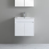 polar 600mm white wall hung vanity