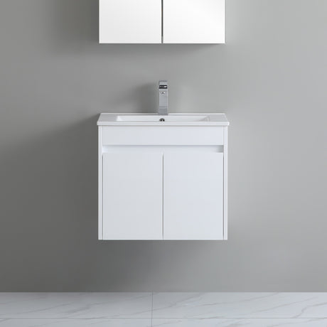 polar 600mm white wall hung vanity