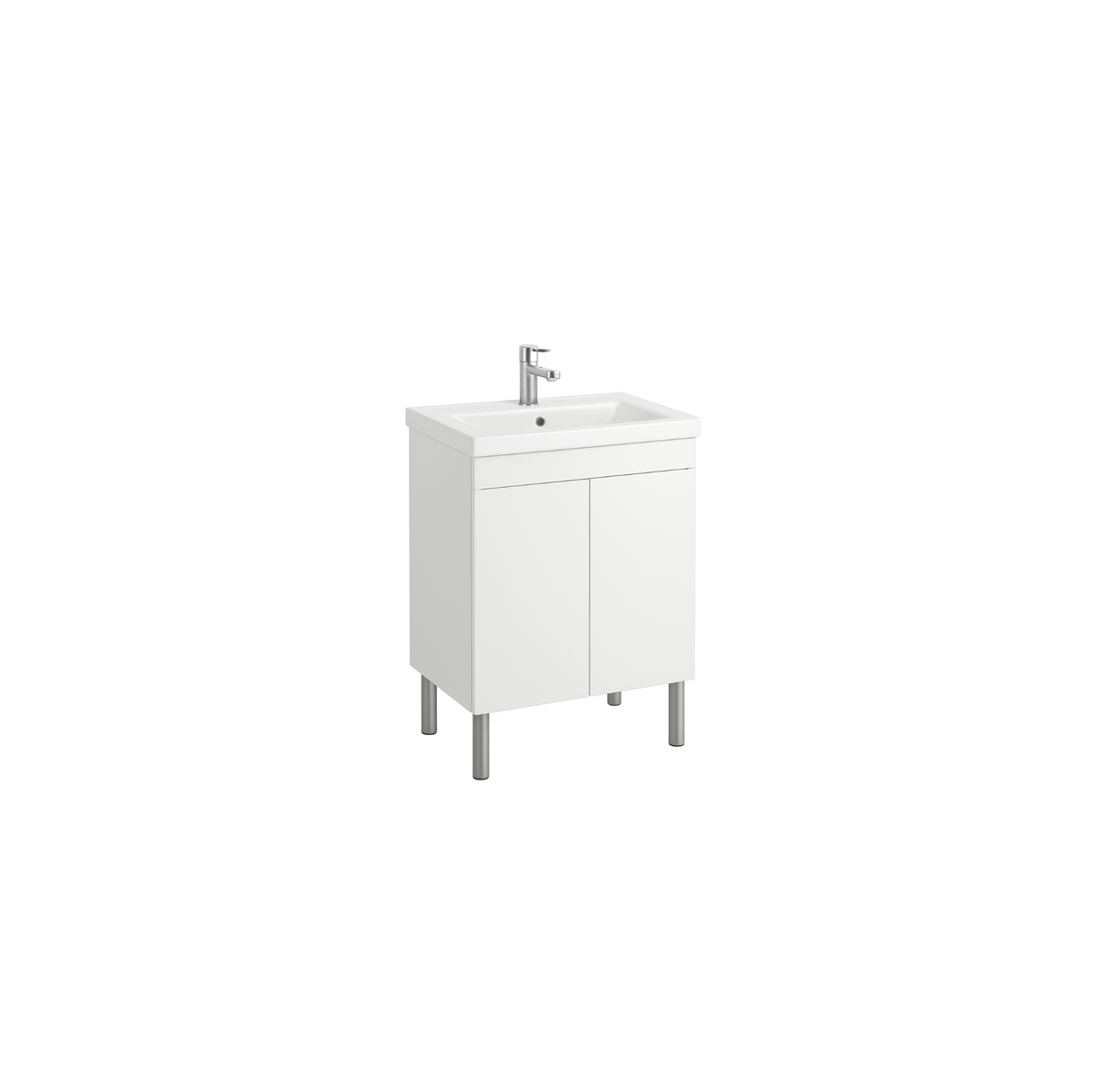 two doors 750mm polar vanity free standing with white background