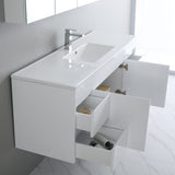 side view white 1500mm polar wall hung vanity side drawer 
