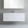 white 1500mm polar wall hung vanity side drawer with grey background