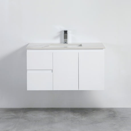 polar white 900mm wall hung vanity