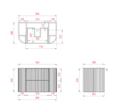 CETO Artis-D 900mm Hung Vanity drawing