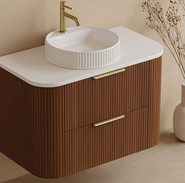 CETO Artis-D 900mm Walnut Wall Hung Vanity