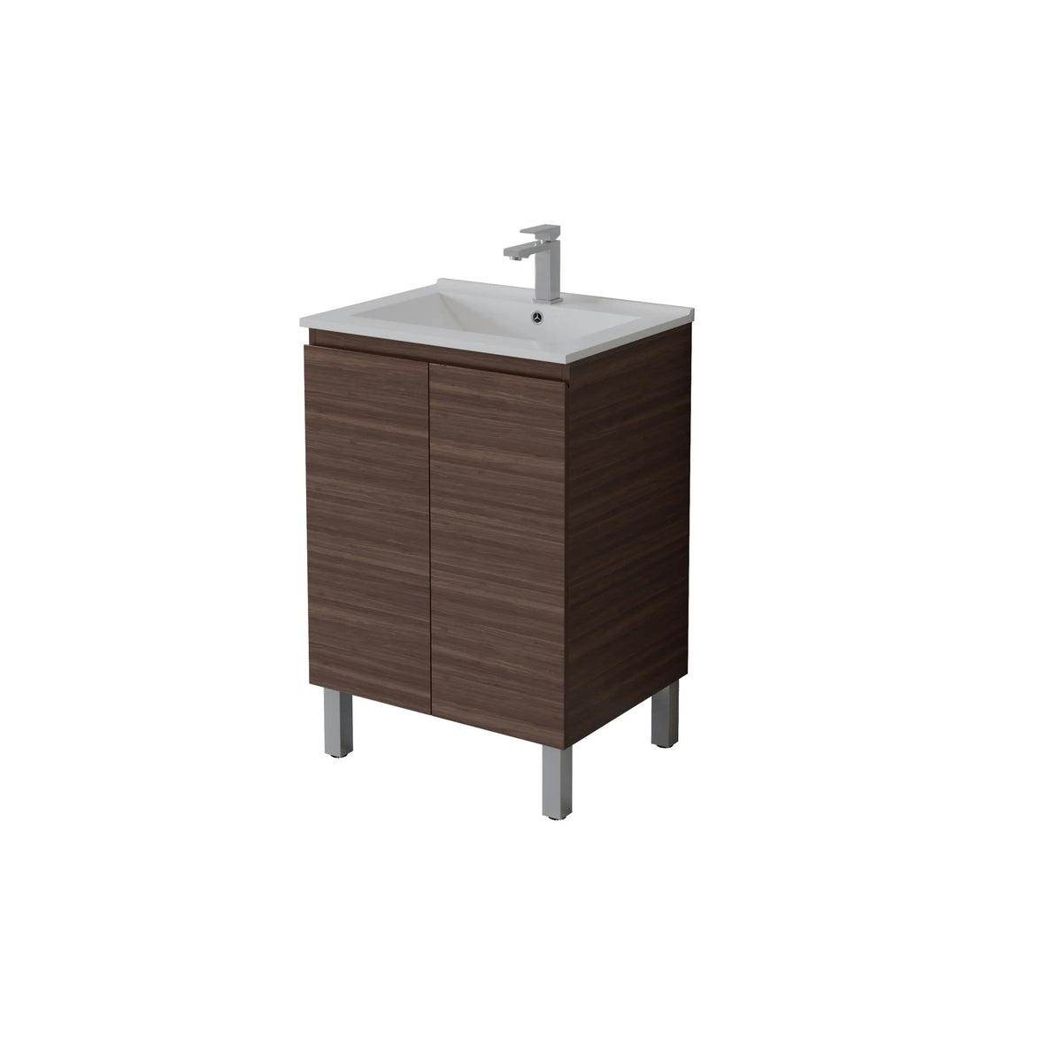 nordic walnut free standing 600mm vanity