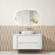 Ramee 1200mm Matte White Wall Hung Vanity - Fluted front view