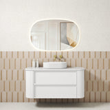 Ramee 1200mm Matte White Wall Hung Vanity - Fluted front view