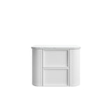 Ramee 750mm Matte White Wall Hung Vanity - Fluted