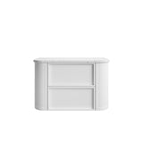 Ramee 900mm Matte White Wall Hung Vanity - Fluted