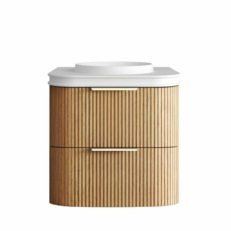 Wooden cabinet with white top on a white background