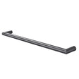 Black metal towel bar on a white background