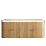 Wicker sideboard with white top on a white background