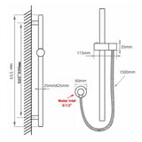 shower rail with handheld shower drawing