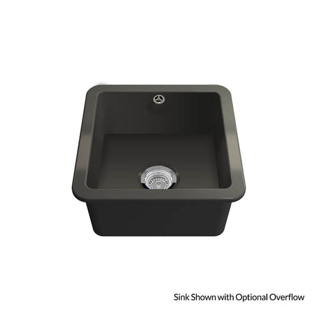 Black kitchen sink on a white background