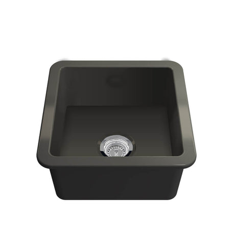 Black kitchen sink on a white background
