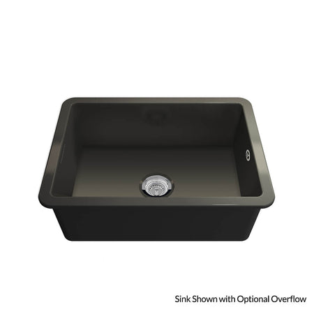 Black kitchen sink on a white background