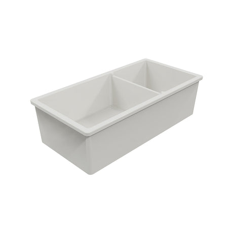 White plastic compartmentalized tray on a white background
