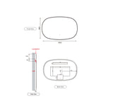Valmont 1400mm Horizontal LED Mirror - Framed Drawing
