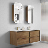 Venetta 1500mm Harvest Oak wall Hung Vanity - Framed side view