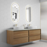 Venetta 1800mm Harvest Oak wall Hung Vanity - Framed side view