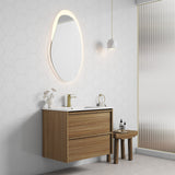 Venetta 750mm Harvest Oak Wall Hung Vanity - Framed side view