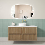 Venetta 1200mm Harvest Oak Wall Hung Vanity - Fluted Framed front view