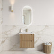 Voulari 600mm Harvest Oak Wall Hung Vanity - Framed front view