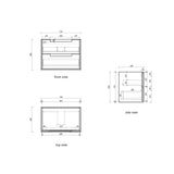 Voulari 750mm Harvest Oak Wall Hung Vanity - Framed drawing