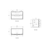 Voulari 900mm Harvest Oak Wall Hung Vanity - Framed drawing