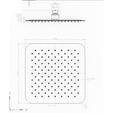 Shower Head (Stainless Steel Square - 250x250)