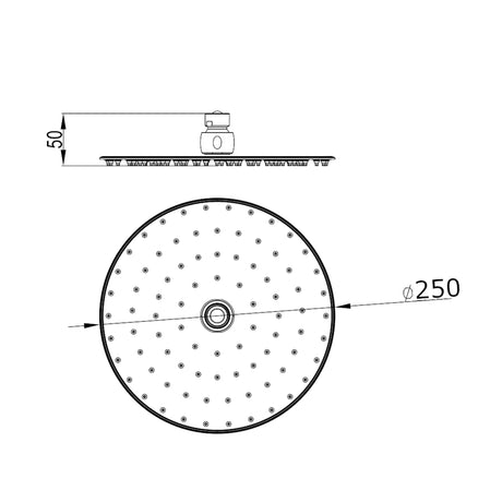 AVA Rain Shower Head - Stainless Steel Round - Dia.250