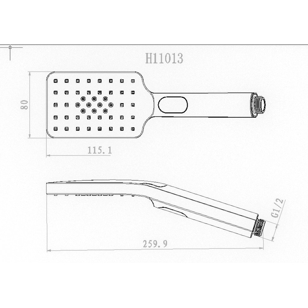 AVA Hand Shower Head - Square (3 Functions)