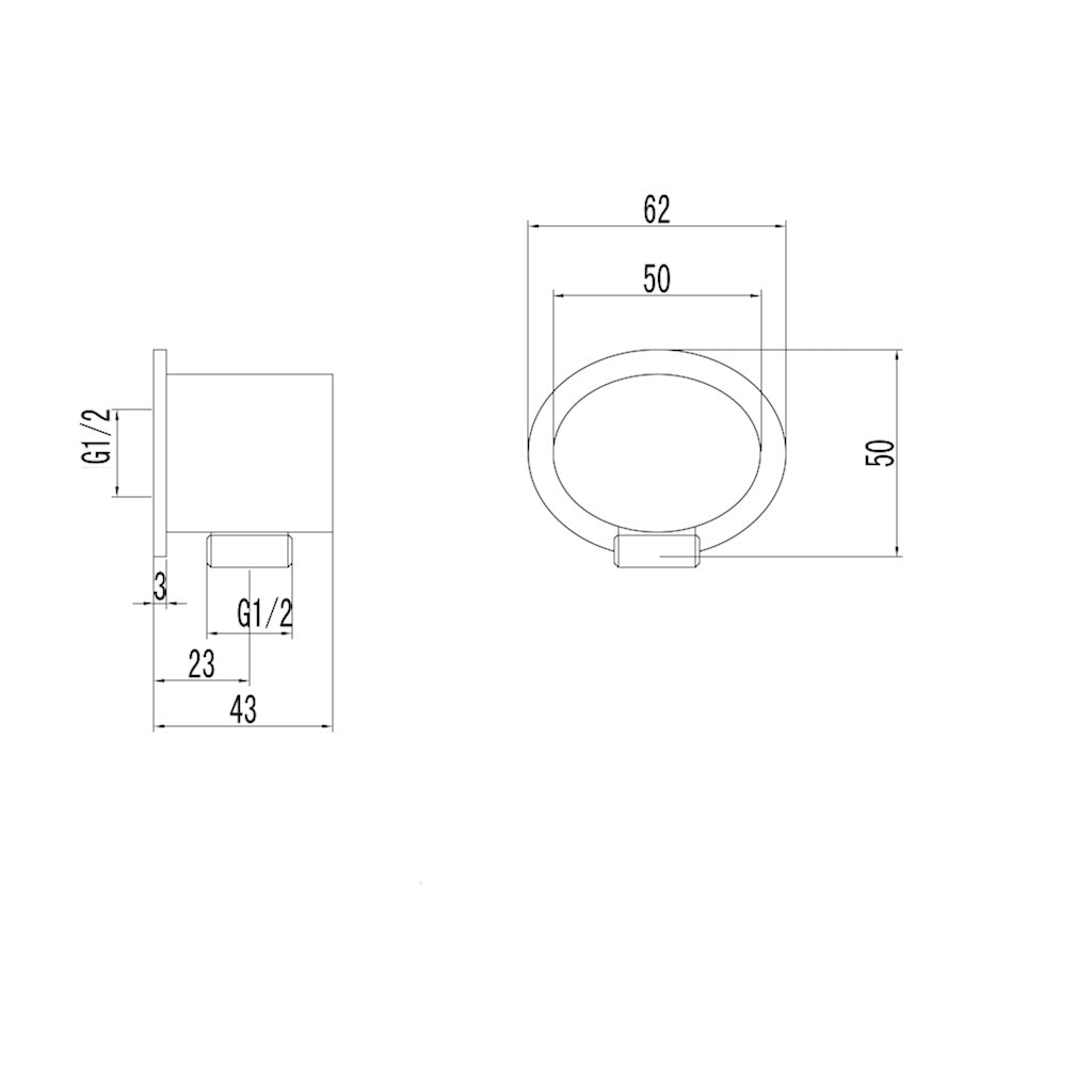 AVA Shower Outlet (Oval Chrome)