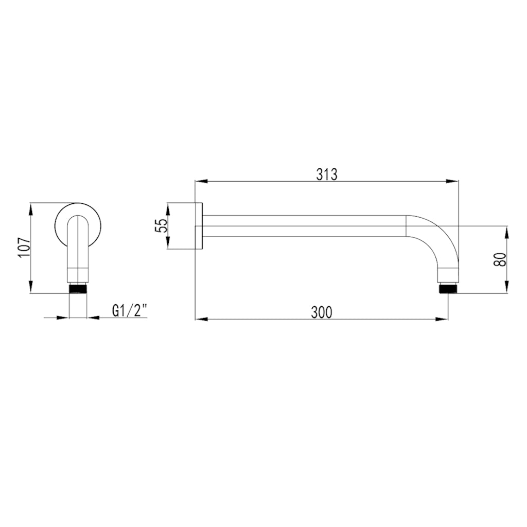 AVA Wall Shower Arm Round