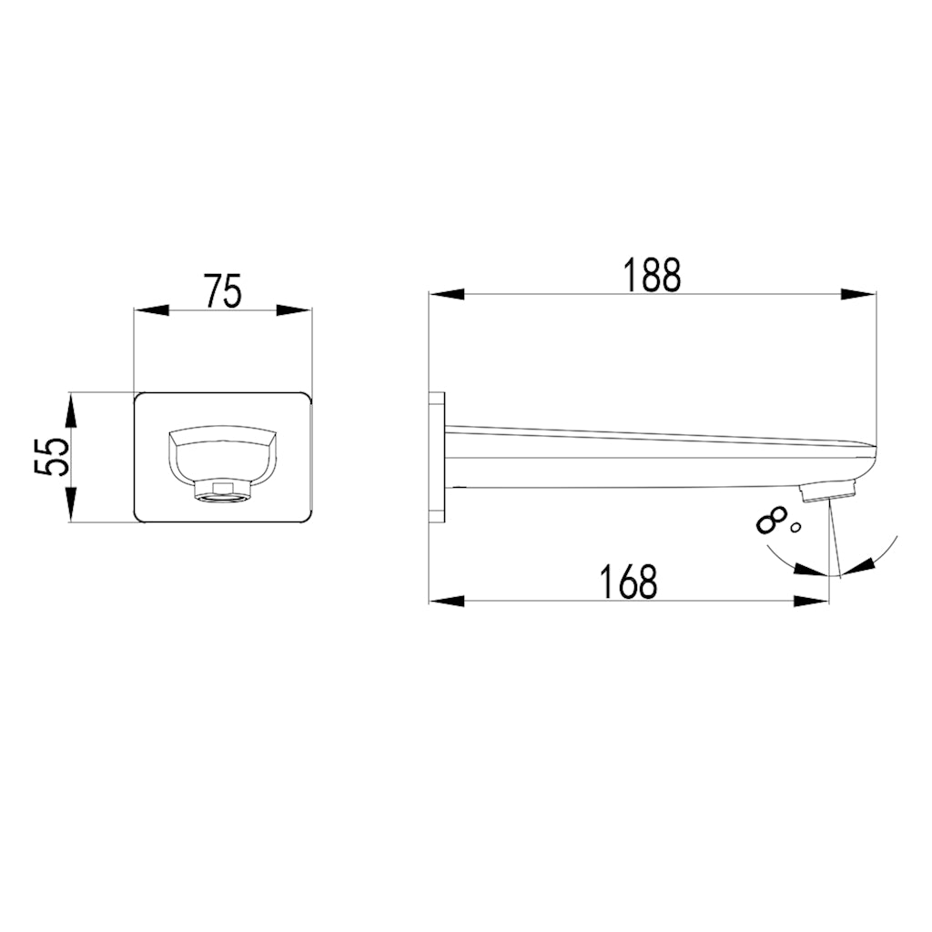 DORA Bath Spout Brushed Nickel