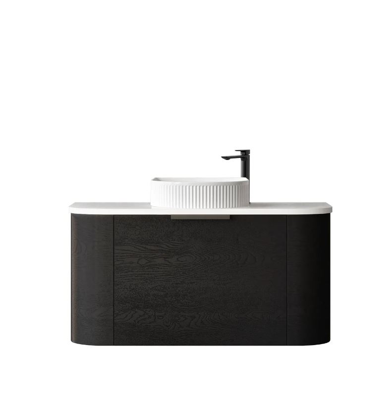 Bondi Wall Hung Vanity Curve 900mm - Black Oak